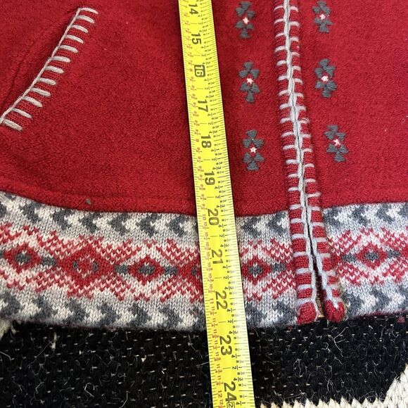 Woolrich Womens Ruby Red Full Zip Stitched Hoodie Small Rare Embroidered Sweater - Picture 8 of 8